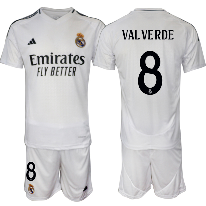 Men 2024-2025 Club Real Madrid home White #8 Soccer Jersey->real madrid jersey->Soccer Club Jersey